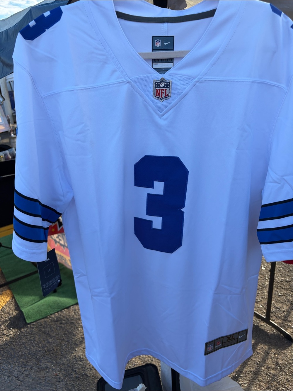 NFL White and Blue Men's Football Jersey #3